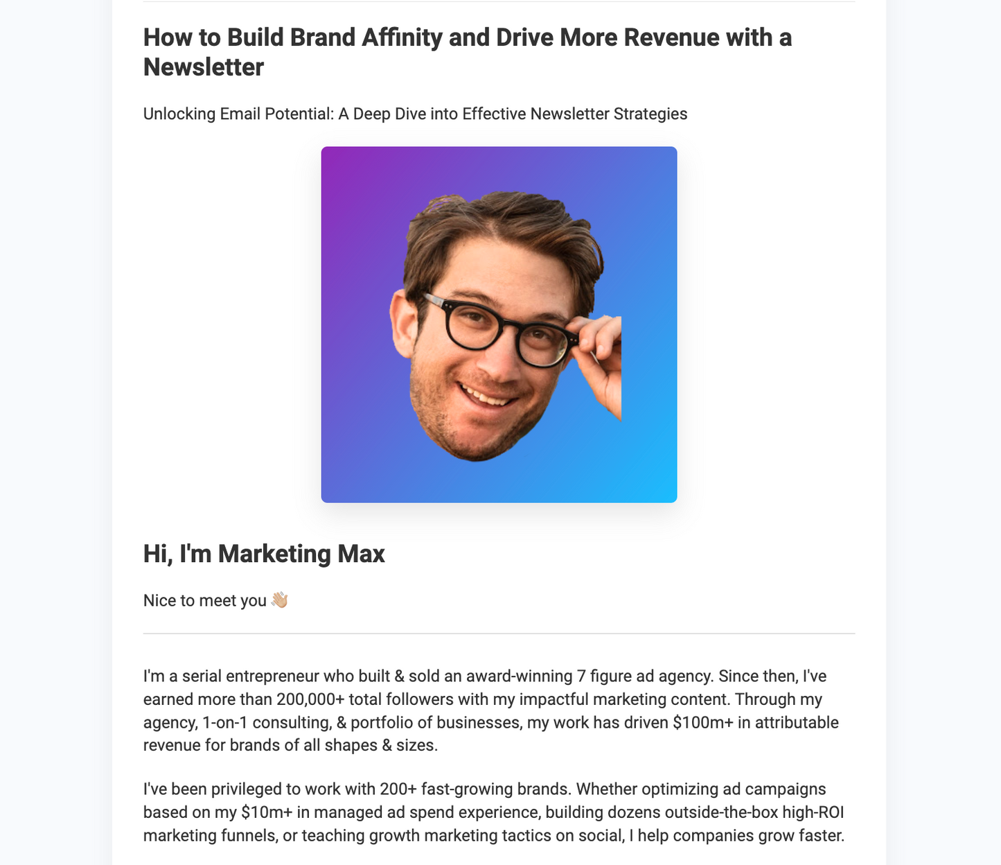 Drive More Revenue with a Newsletter with Marketing Max