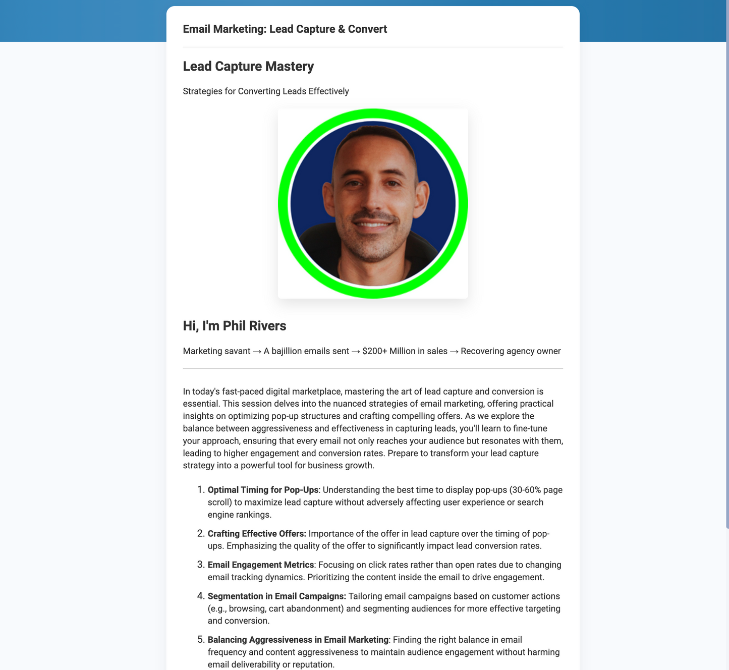 Email Marketing: Lead Capture & Convert with Phil Rivers