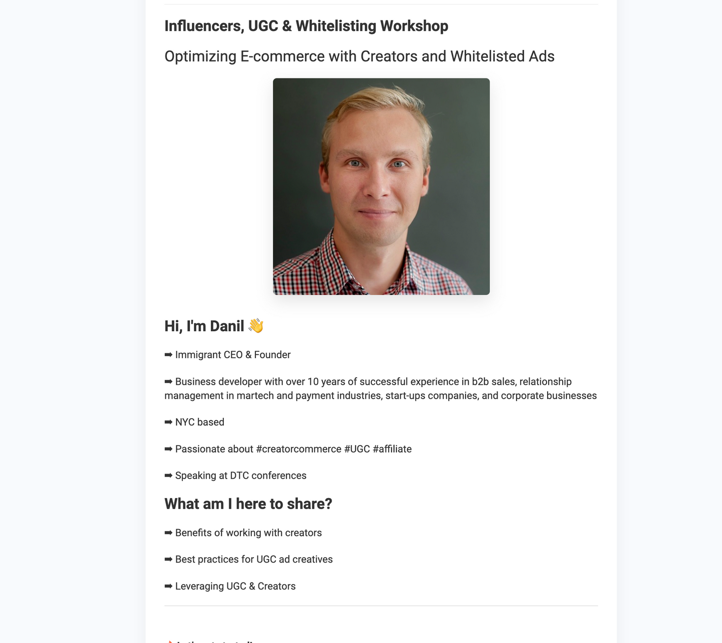 Mastering Influencers & UGC with Danil Saliukov