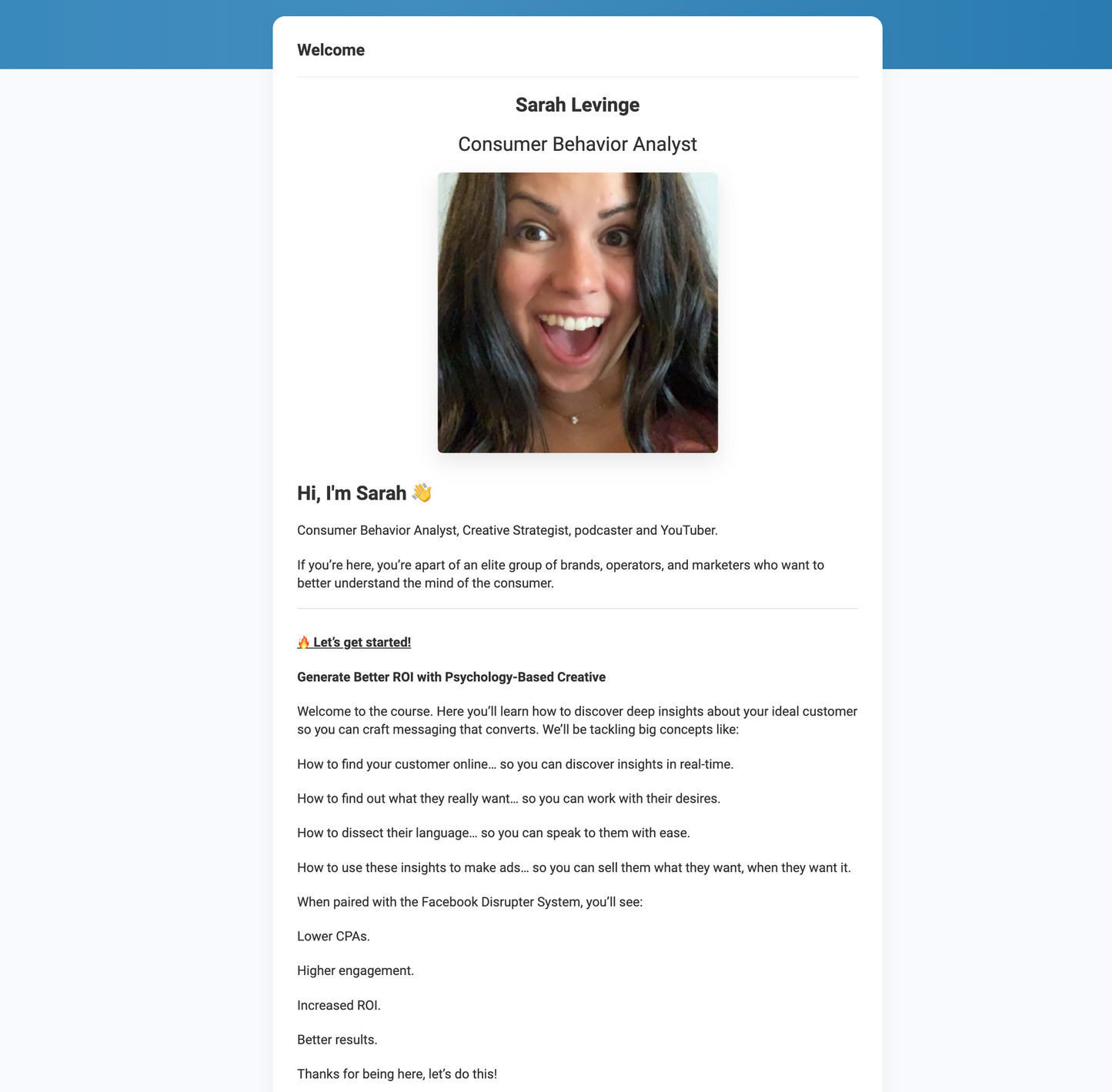 Creative Strategy: Using Psychology to Convert with Sarah Levinger