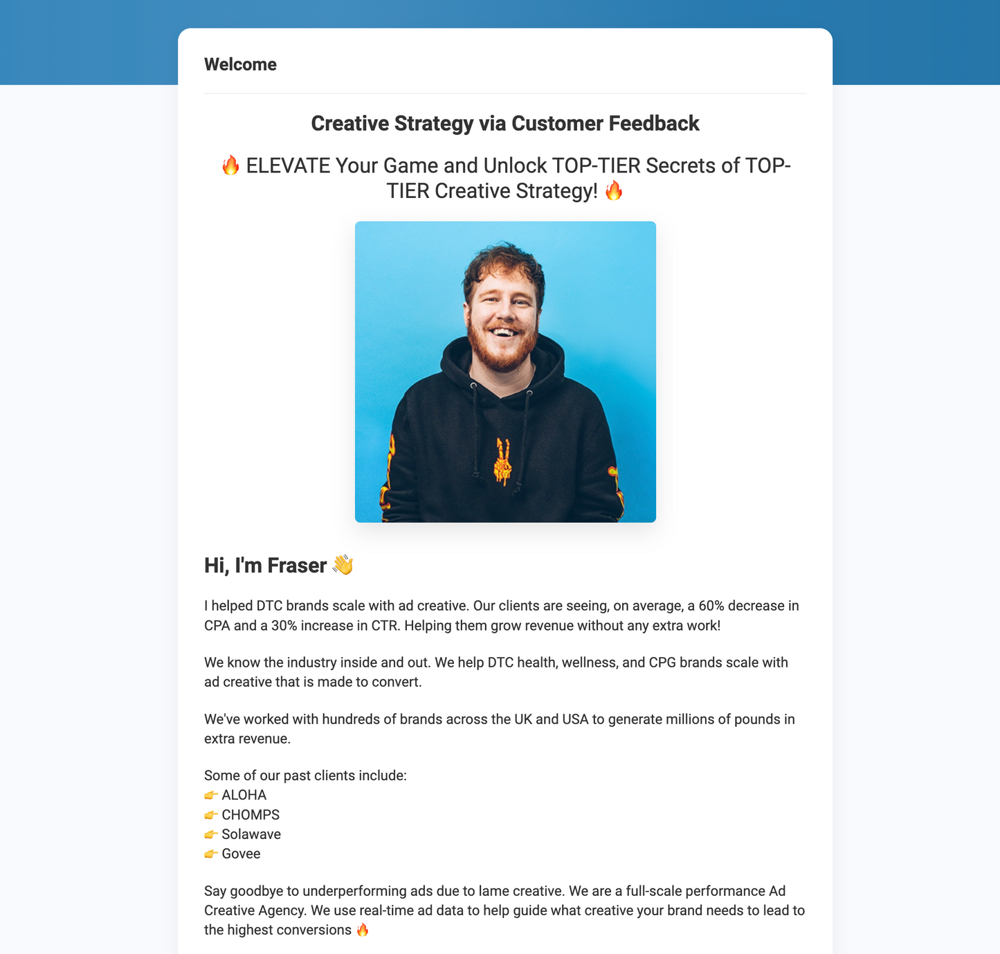 Creative Strategy via Customer Feedback with Fraser Cottrell