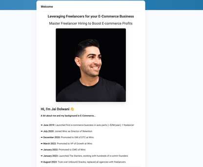 Leveraging Freelancers for Your E-Commerce Business with Jai Dolwani