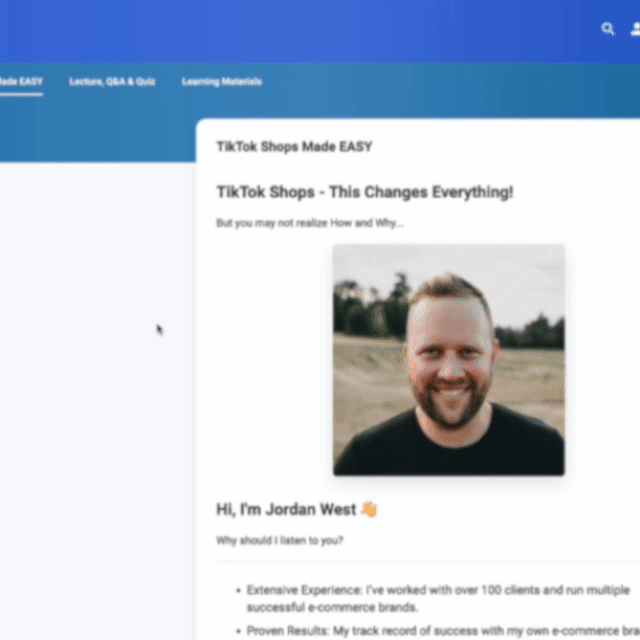 TikTok Shops Made EASY with Jordan West [Masterclass Bundle]